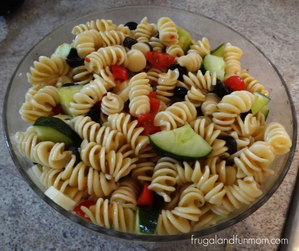 Colorful Pasta Salad Made With Vegetables and Salad Supreme Recipe 