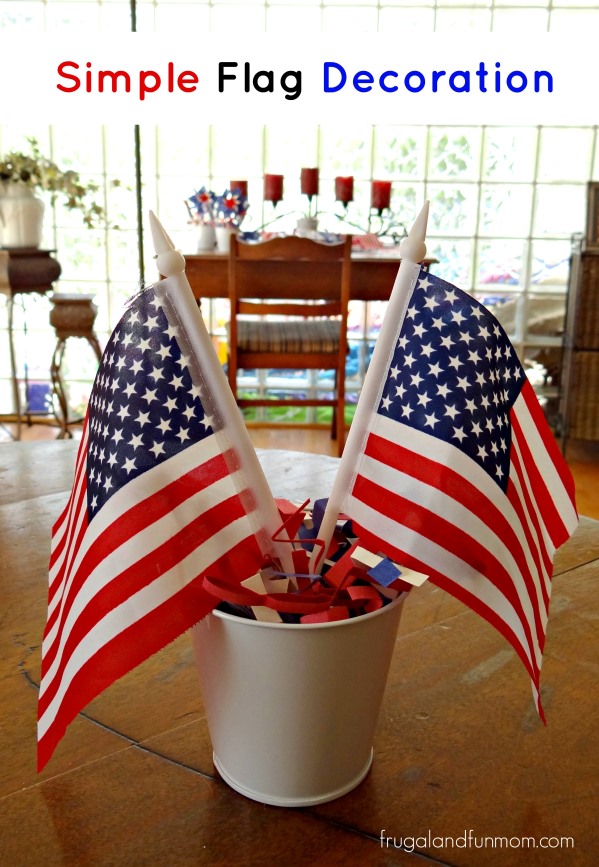 Oriental Trading Patriotic Red White and Blue 4th of July Decorating Flags Centerpieces #DIY #RedWhiteBlue #Patriotic #July4th