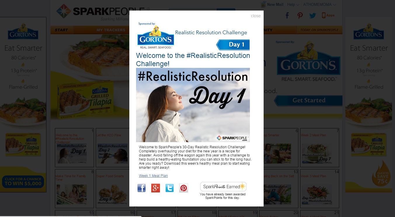 Gortons Seafood 30 Day Realistic Resolution Challenge Spark People