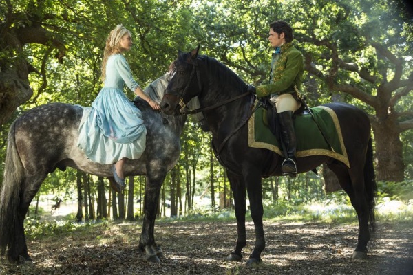 The Prince and Cinderella on horses
