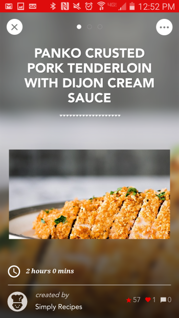 Panko Crusted Pork Tenderloin with Dijon Cream Sauce Hoorray App