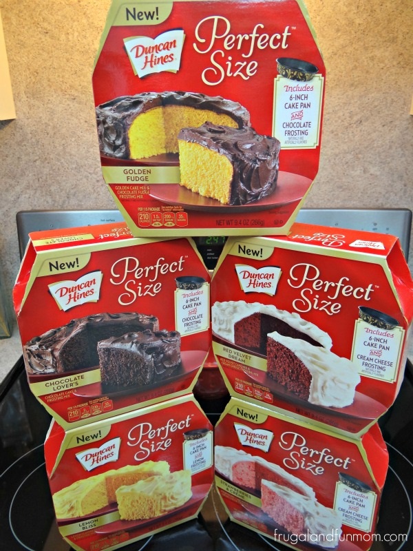 Varieties of Duncan Hines Perfect Size Cakes