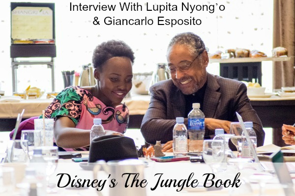 BEVERLY HILLS - APRIL 04 - Actress Lupita Nyong'o & Giancarlo Esposito during the "The Jungle Book" press junket at the Beverly Hilton on April 4, 2016 in Beverly Hills, California. (Photo by Becky Fry/My Sparkling Life for Disney)